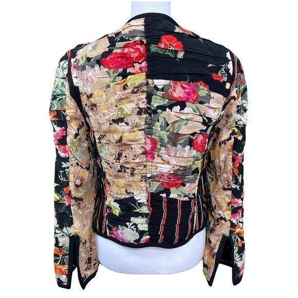 Zara Gathered Patchwork Floral Print Blazer - Picture 5 of 5
